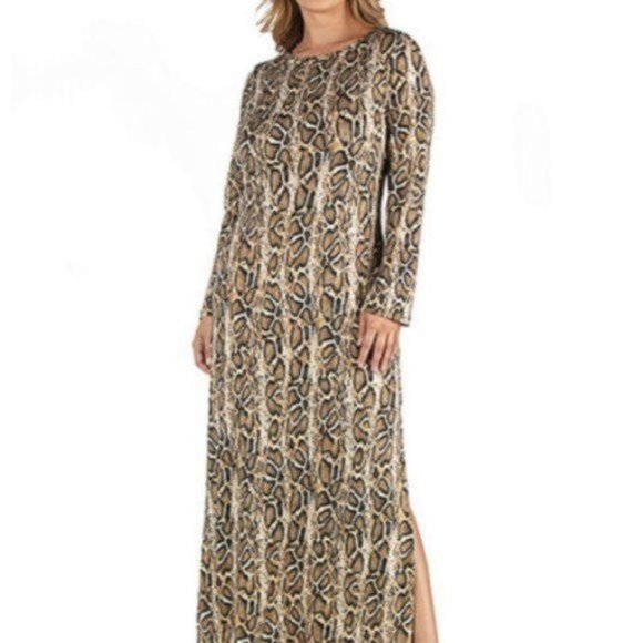 jcpenney Dresses & Skirts - Plus Size Snake Print Long Sleeve Maxi Dress (New)
